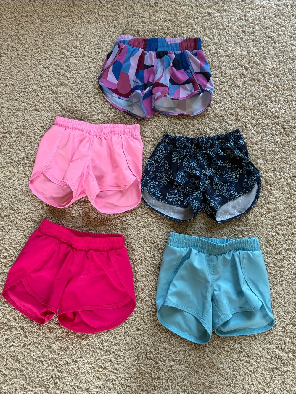 Lot of Six Girls' Athletic Shorts - Multicolor Pack